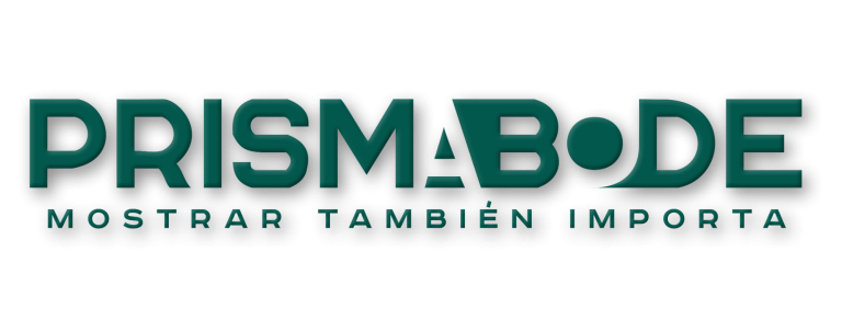 Logotipo de Prismabode con el eslogan "Mostrar también importa".